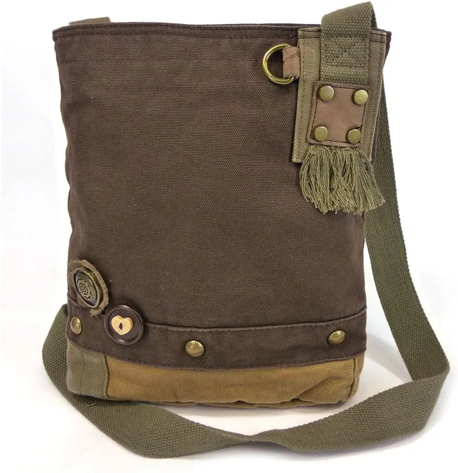 Chala Canvas Crossbody Messenger handBags with Keyfob/Coin Purse- (Boston Terrier)