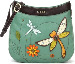 Chala Handbags Dragonfly Crescent Crossbody Handbag Purse