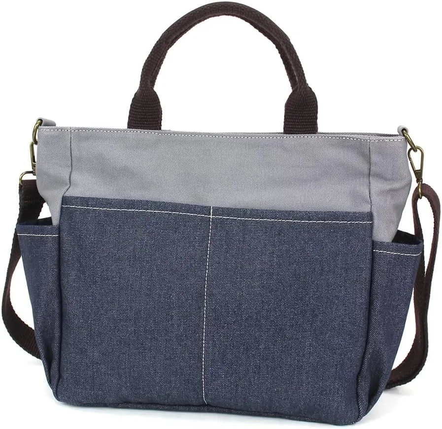 CHALA Multi Pocket Tote Shoulder Purse w/Detachable Crossbody Strap