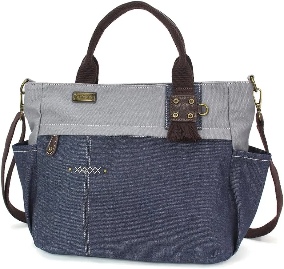 CHALA Multi Pocket Tote Shoulder Purse w/Detachable Crossbody Strap