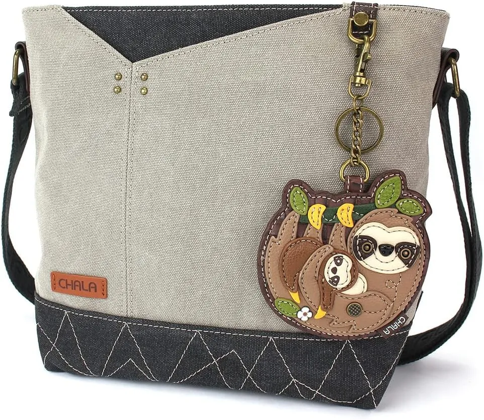 CHALA Prism Crossbody - Sloth Family - Gray