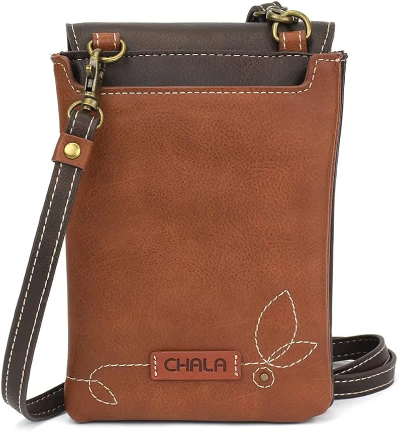 CHALA RFID Criss Crossbody Cell Phone Purse - Women Faux Leather Xbody Handbag with Adjustable Strap