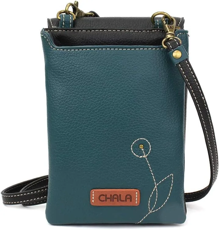 CHALA RFID Criss Crossbody Cell Phone Purse - Women Faux Leather Xbody Handbag with Adjustable Strap