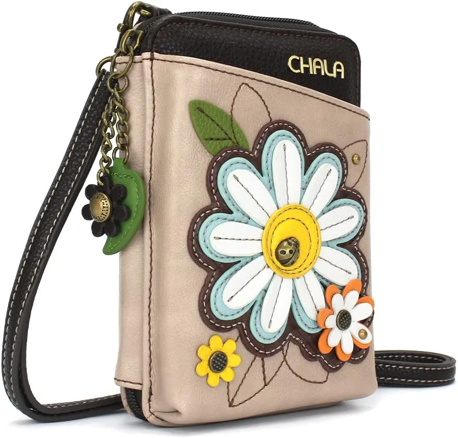 CHALA Wallet Crossbody Cell Phone Purse - Women Faux Leather Multicolor Handbag with Adjustable Strap