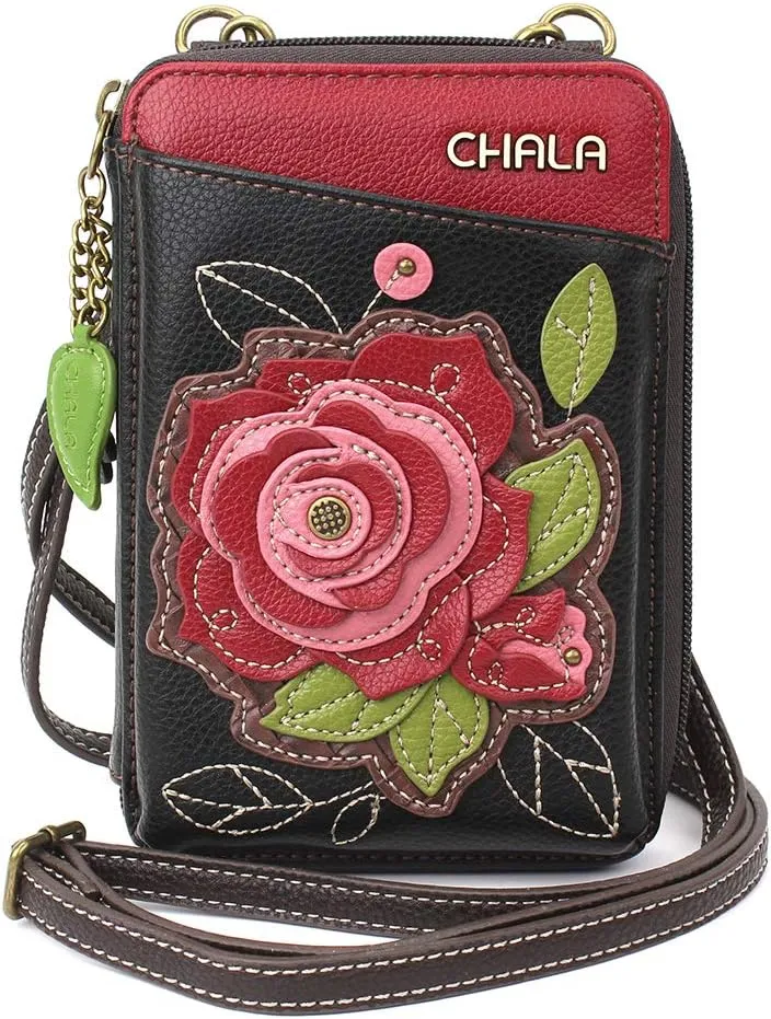 CHALA Wallet Crossbody Cell Phone Purse - Women Faux Leather Multicolor Handbag with Adjustable Strap