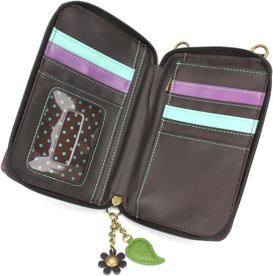 CHALA Wallet Crossbody Cell Phone Purse - Women Faux Leather Multicolor Handbag with Adjustable Strap