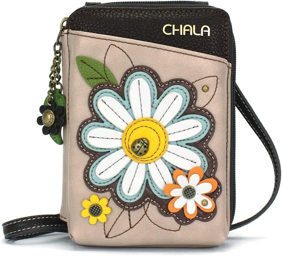 CHALA Wallet Crossbody Cell Phone Purse - Women Faux Leather Multicolor Handbag with Adjustable Strap