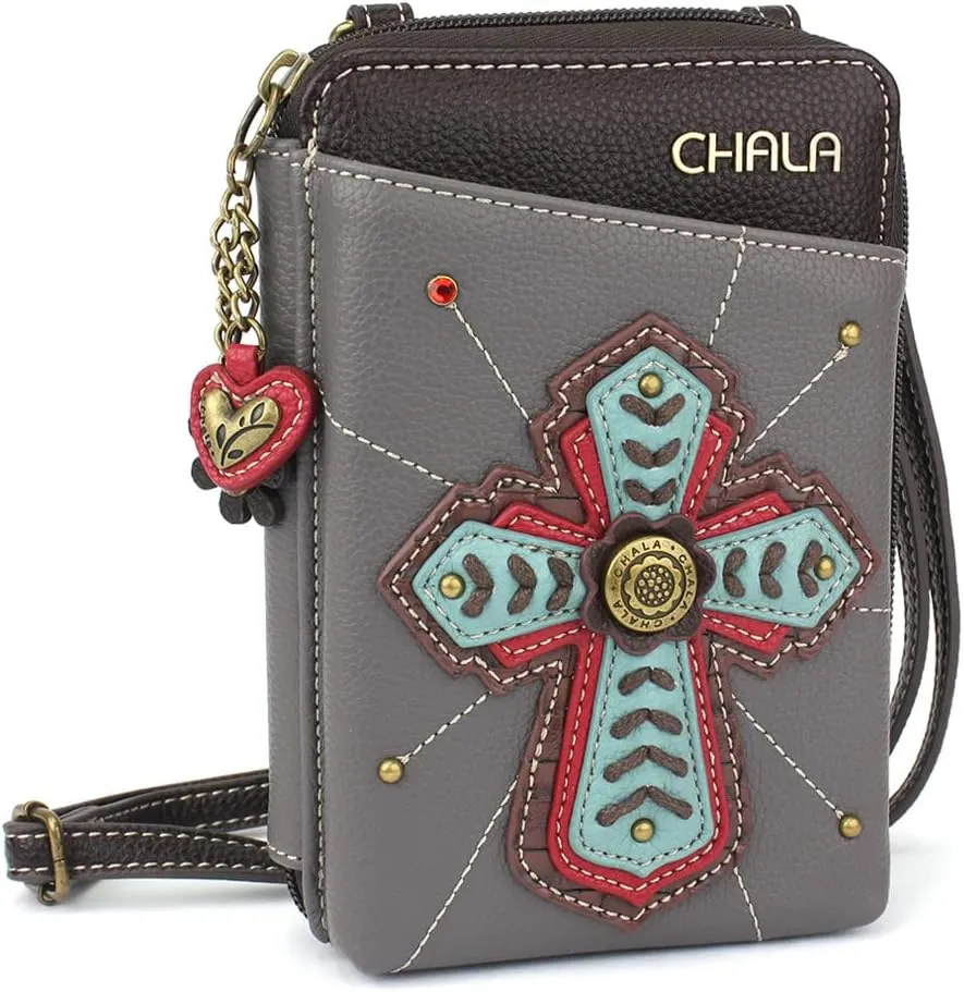 CHALA Wallet Crossbody Cell Phone Purse - Women Faux Leather Multicolor Handbag with Adjustable Strap