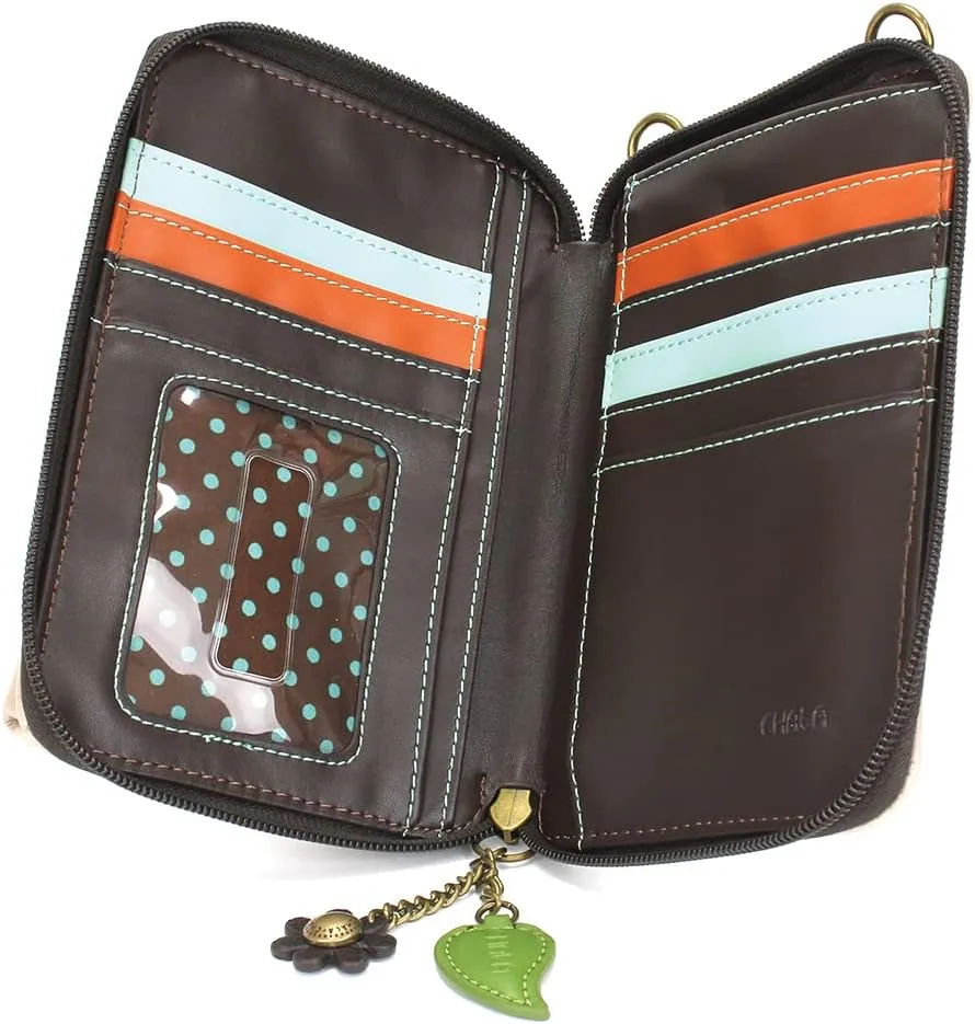 CHALA Wallet Crossbody Cell Phone Purse - Women Faux Leather Multicolor Handbag with Adjustable Strap