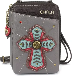 CHALA Wallet Crossbody Cell Phone Purse - Women Faux Leather Multicolor Handbag with Adjustable Strap