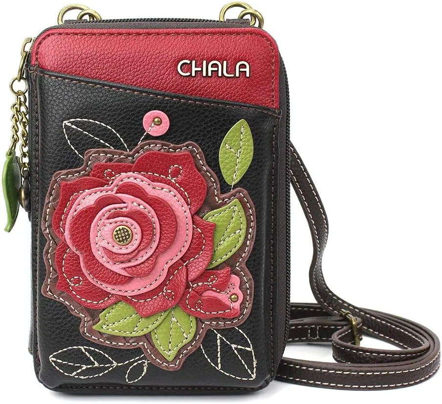 CHALA Wallet Crossbody Cell Phone Purse - Women Faux Leather Multicolor Handbag with Adjustable Strap