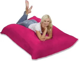 Chill Sack Huge Bean Bag Pillow – Oversized Shredded Foam Filled Lounge Seat, Ultra-Soft, Comfortable for Watching Movies, Yoga, Relaxation – Perfect for Living Room, Bedroom, Dorm, Microsuede - Pink