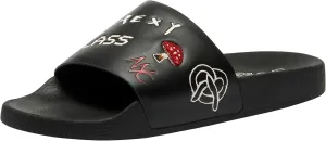 Coach Men's Slide Sandal with Sketch Print Platform, Charcoal/Black, 8