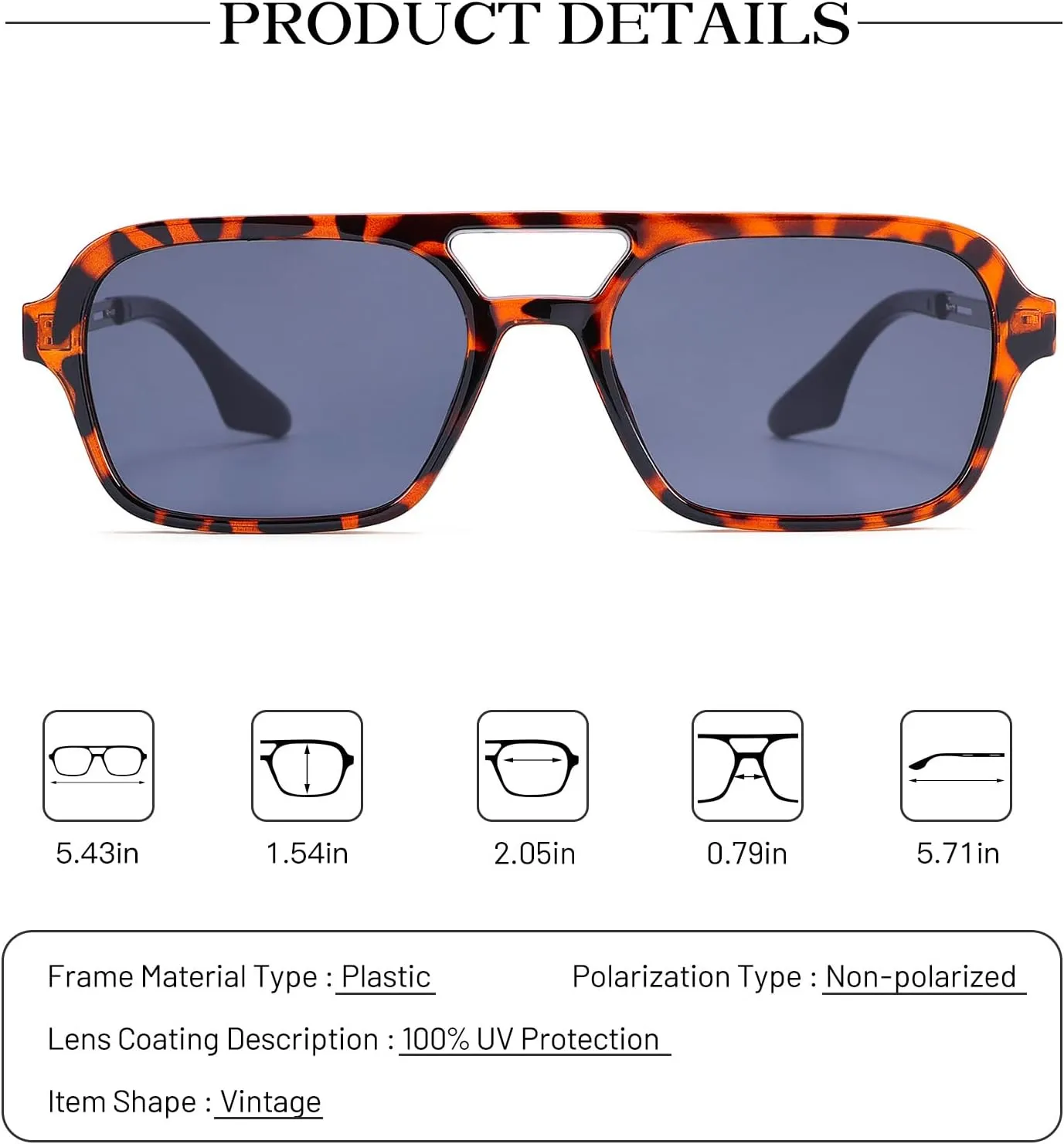 COASION Vintage 70s Flat Aviator Small Frame Sunglasses for Women Men Square Metal Design UV400 Protection Shades