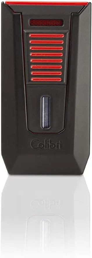 Colibri Slide Double-Jet Lighter, Black   Red