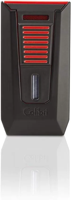 Colibri Slide Double-Jet Lighter, Black   Red