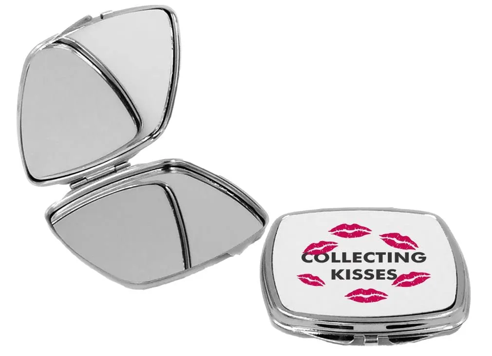 Collecting Kisses - Square Compact Mirror Personal Mirror