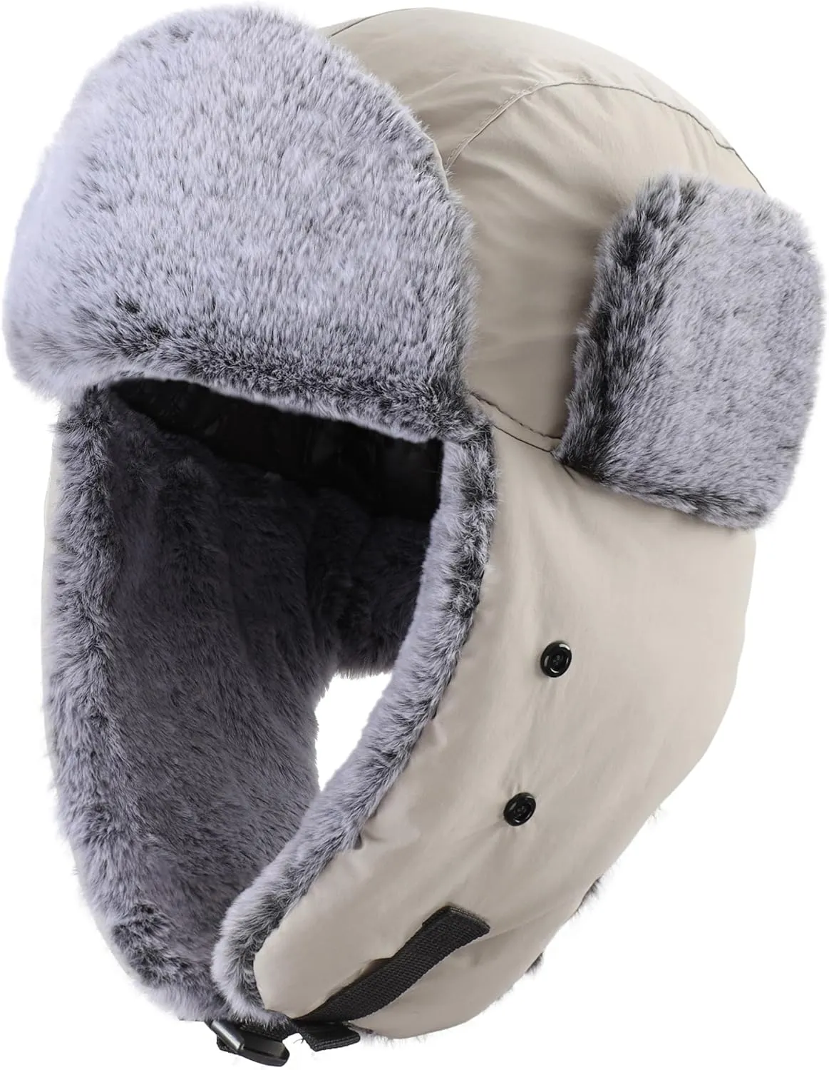 Connectyle Trapper Hat for Men Women Faux Fur Lined Winter Hat with Face Mask Water Repellent Cold Weater Outdoor Hat