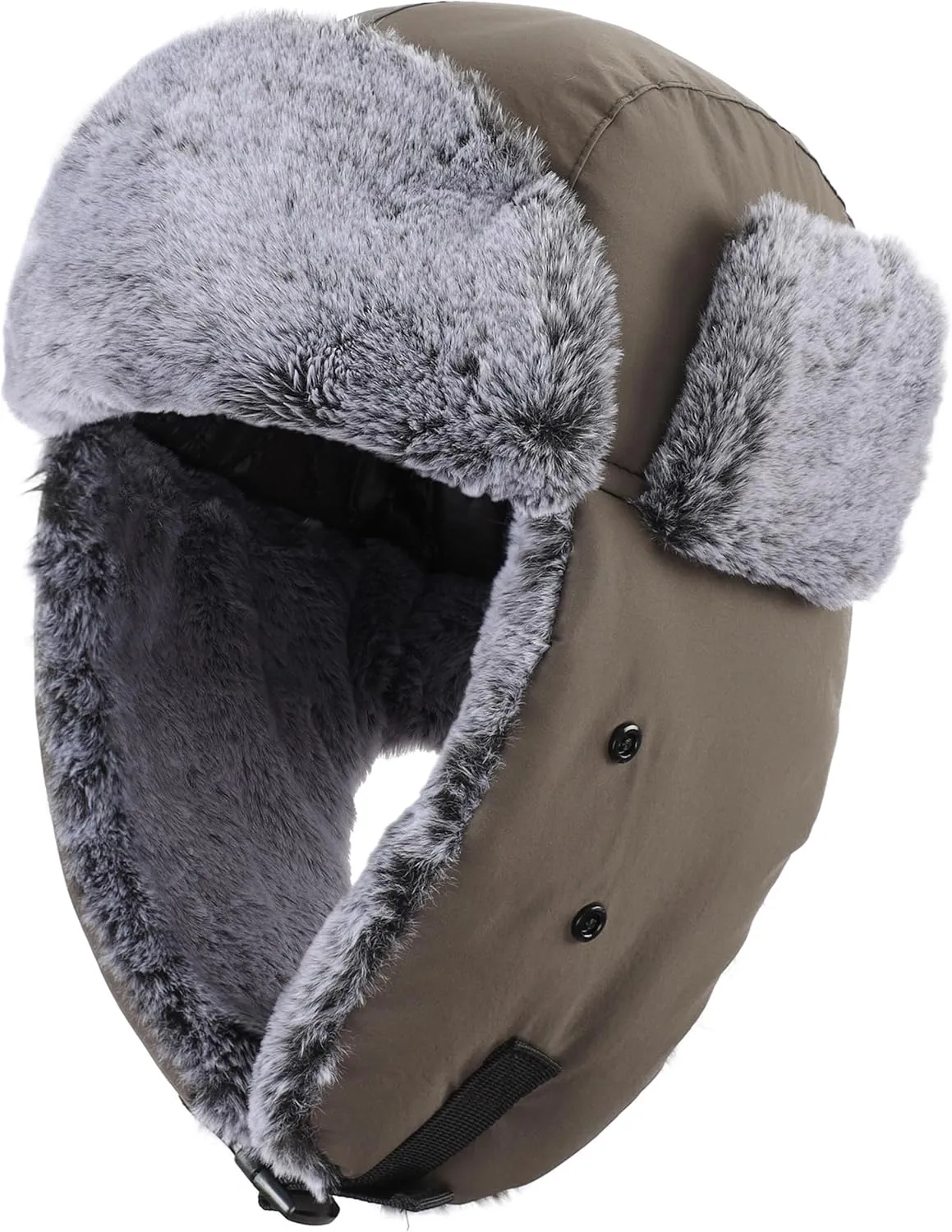 Connectyle Trapper Hat for Men Women Faux Fur Lined Winter Hat with Face Mask Water Repellent Cold Weater Outdoor Hat