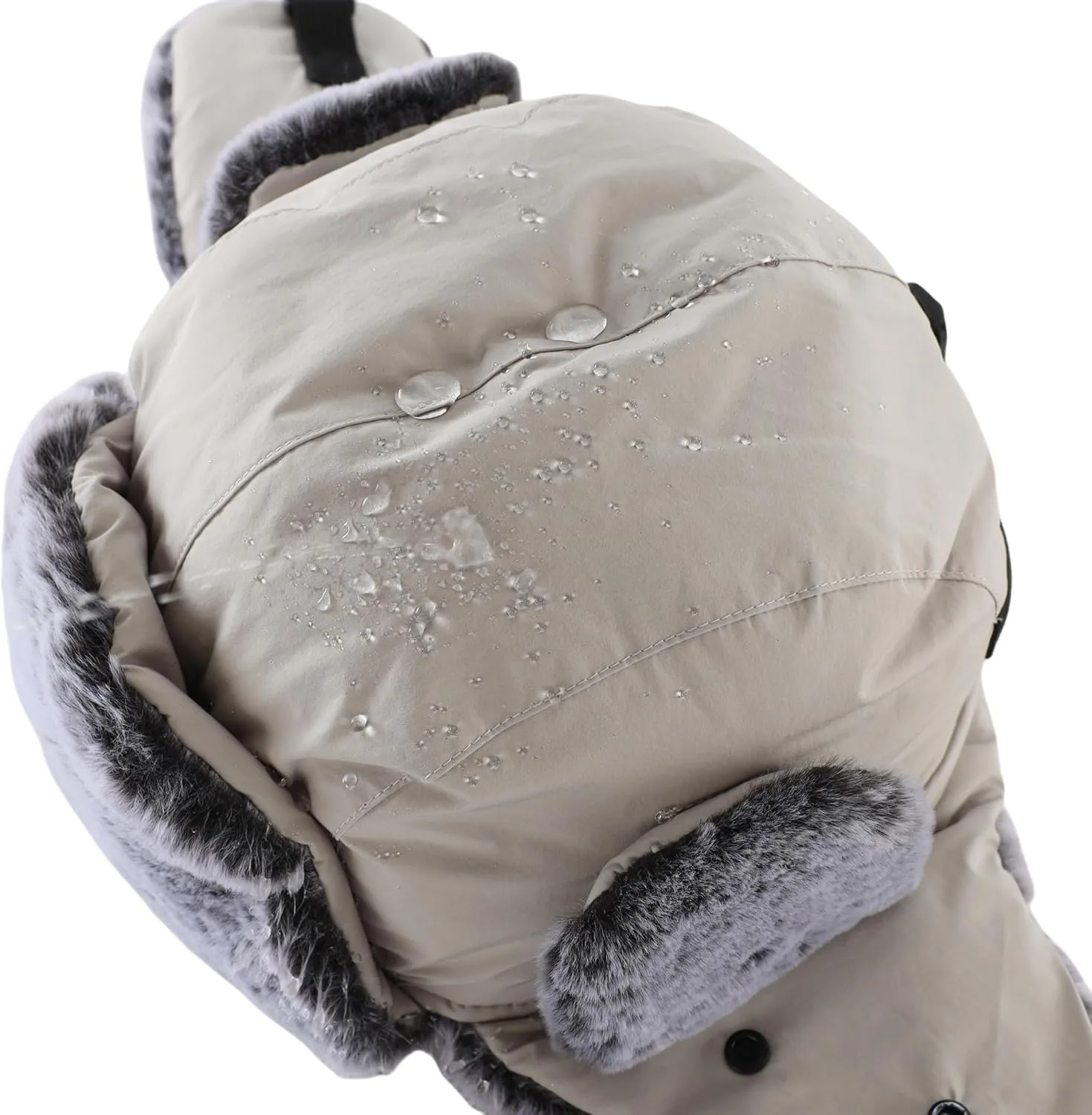 Connectyle Trapper Hat for Men Women Faux Fur Lined Winter Hat with Face Mask Water Repellent Cold Weater Outdoor Hat
