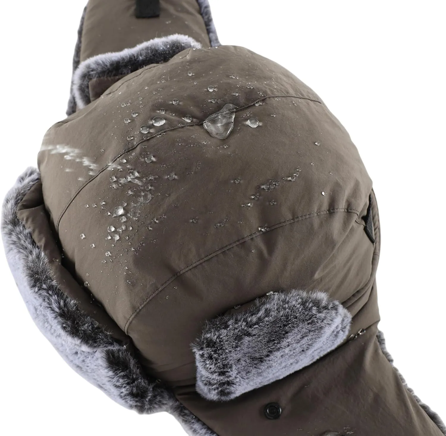 Connectyle Trapper Hat for Men Women Faux Fur Lined Winter Hat with Face Mask Water Repellent Cold Weater Outdoor Hat