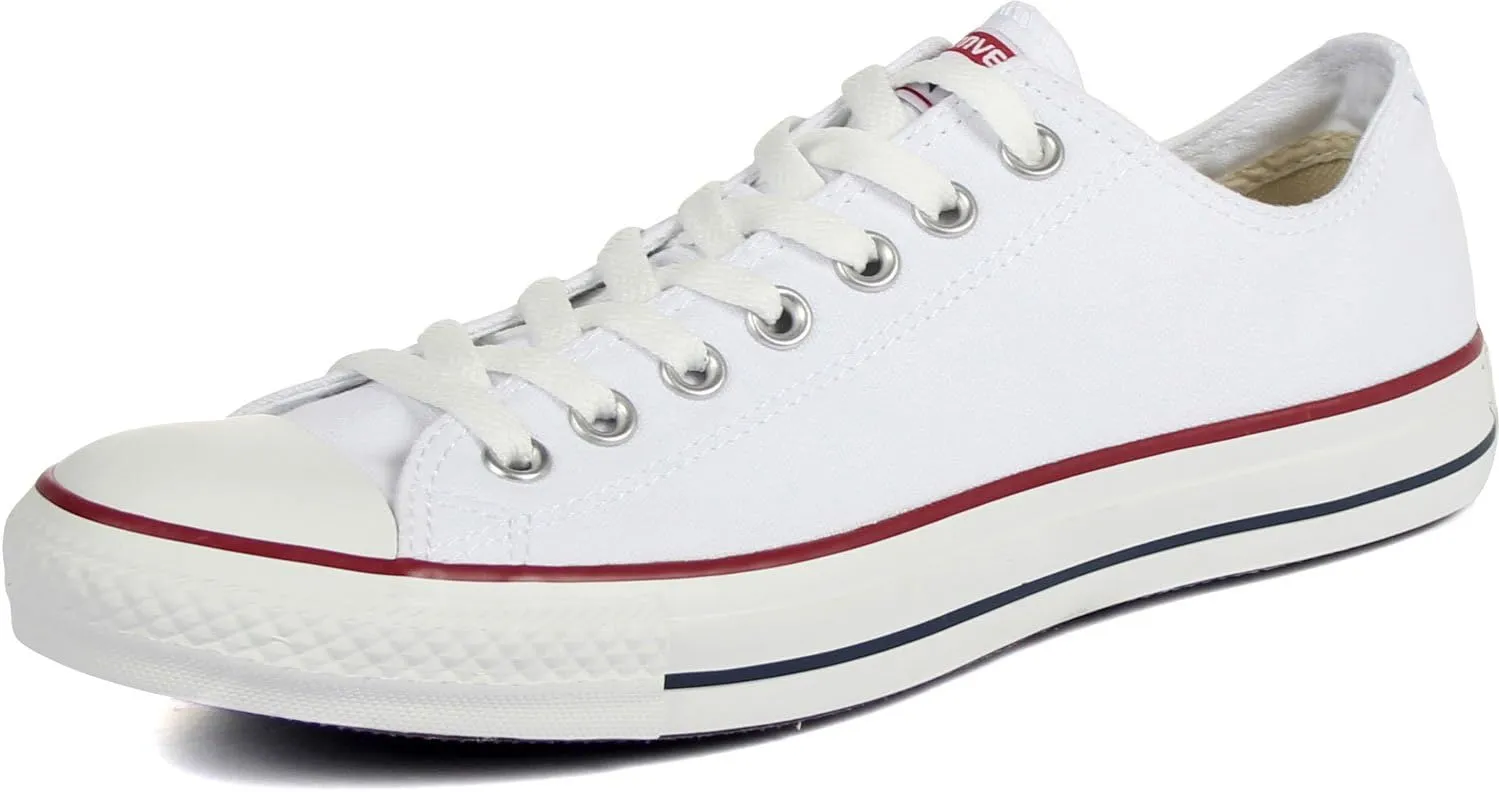 Converse Unisex Chuck Taylor All Star Ox Low Top Classic Optical White Sneakers - 5.5 Men 7.5 Women