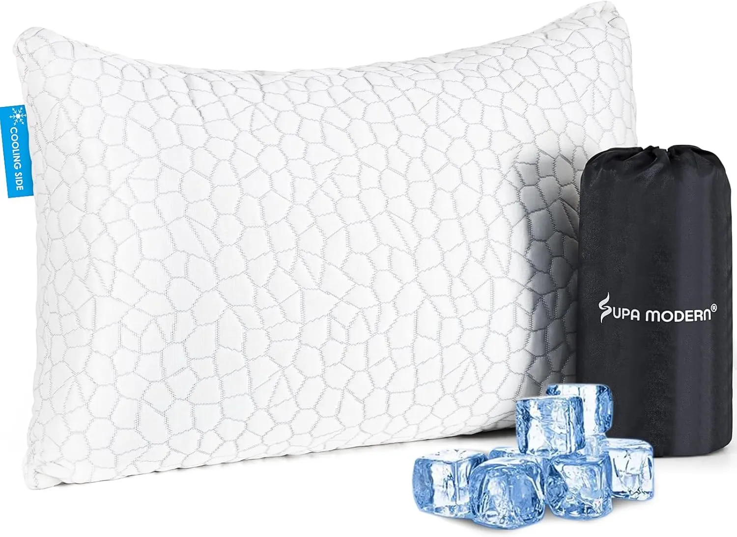 Cooling Bed Pillows for Sleeping 1 Pack Small Shredded Memory Foam Pillow Camping Pillow Travel Pillow - Compressible Medium Firm, Breathable Cover, ldeal Backpacking Hiking, Airplane and Car