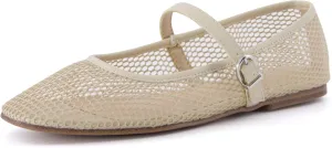 CUSHIONAIRE Women's Muse Mesh Flat  Memory Foam and Wide Widths Available