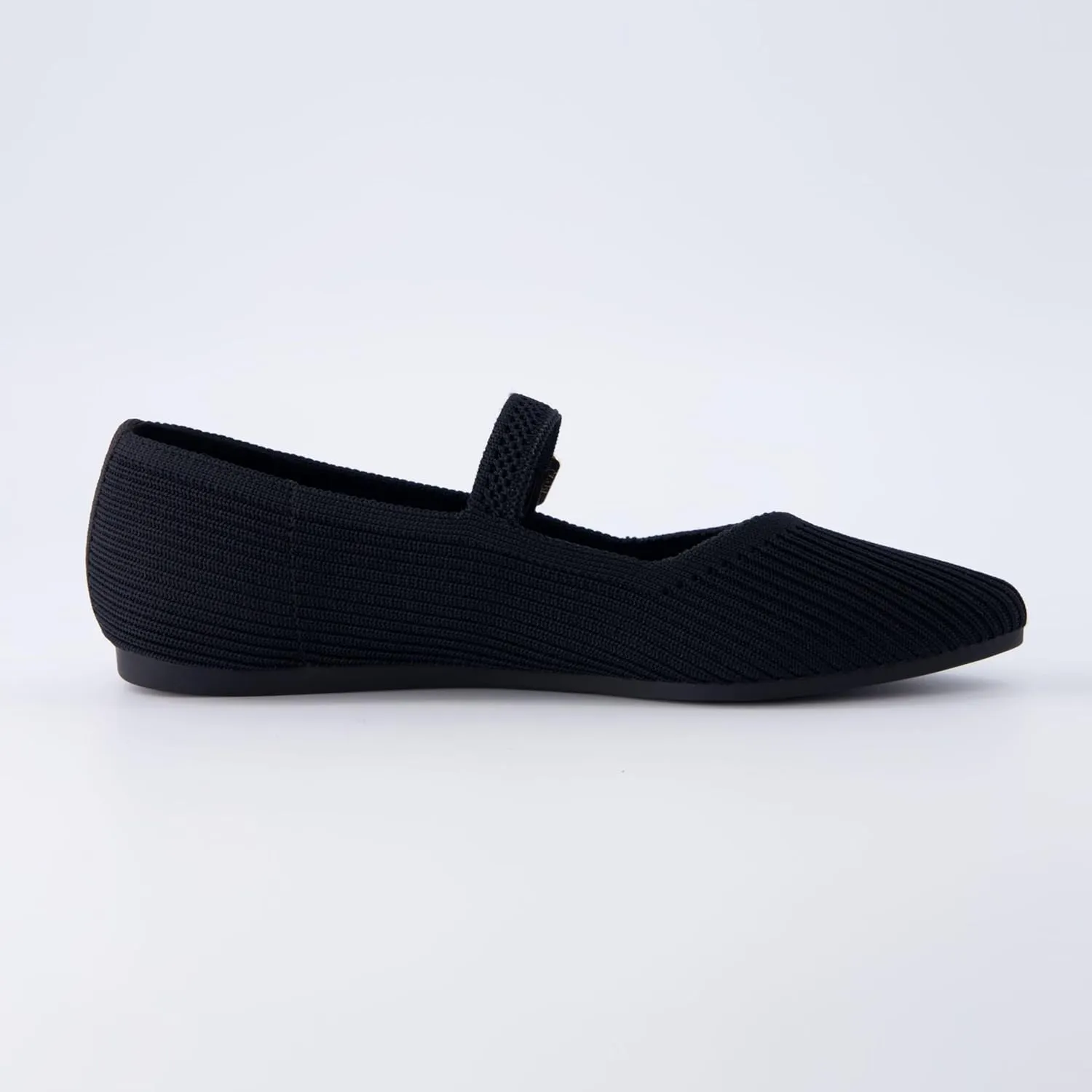 CUSHIONAIRE Women's Sonnet Mary Jane Knit Flat with  Memory Foam, Wide Widths Available