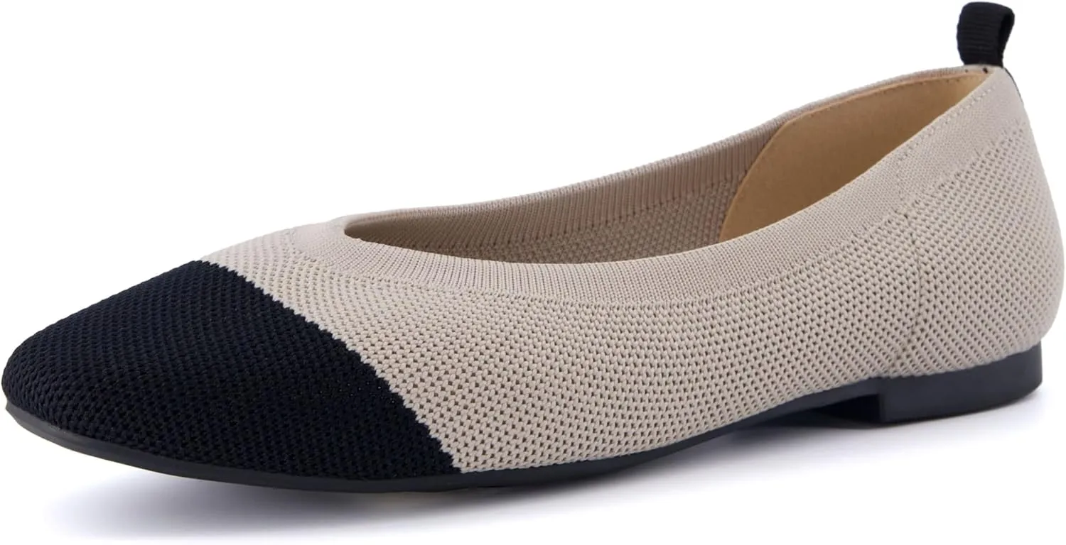 CUSHIONAIRE Women's Splendor Knit Flat with  Memory Foam, Wide Widths Available