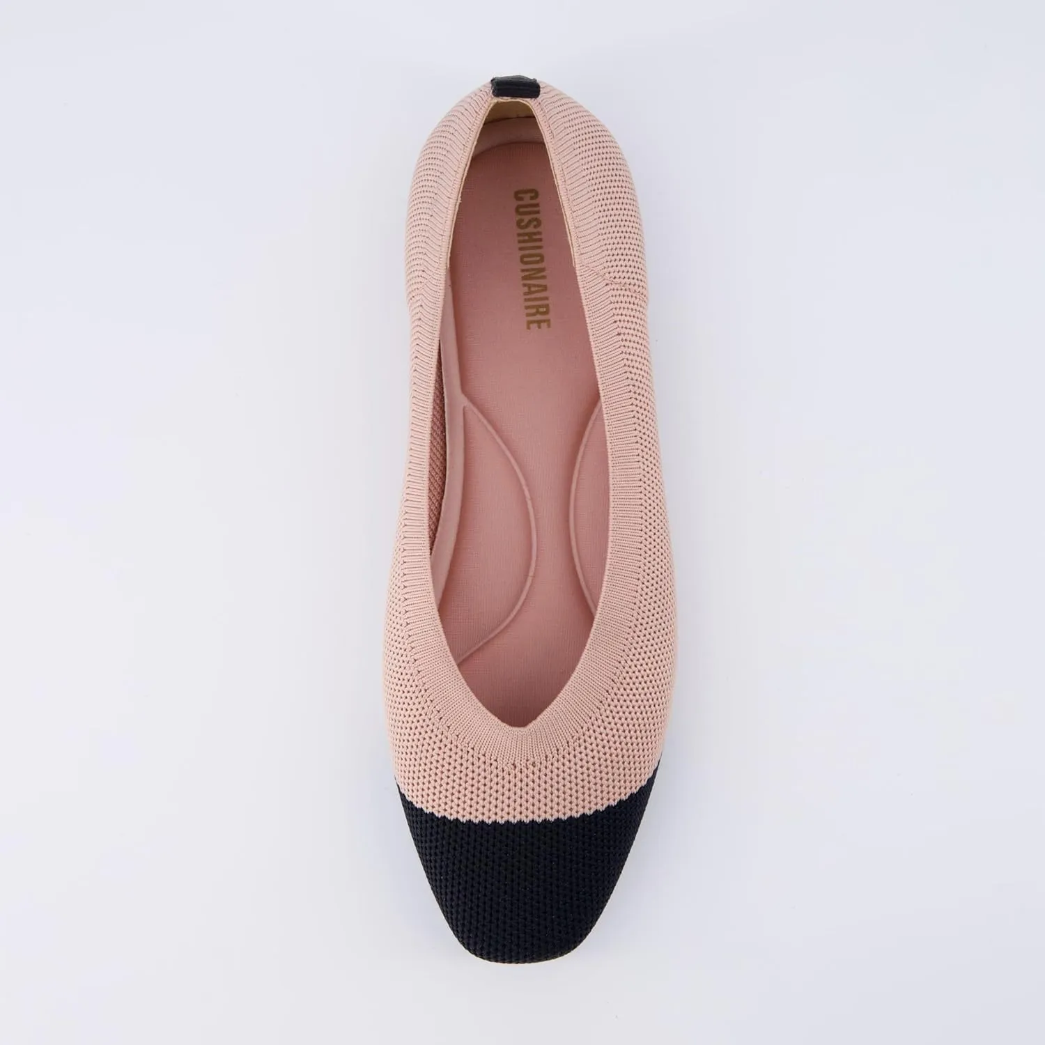 CUSHIONAIRE Women's Splendor Knit Flat with  Memory Foam, Wide Widths Available