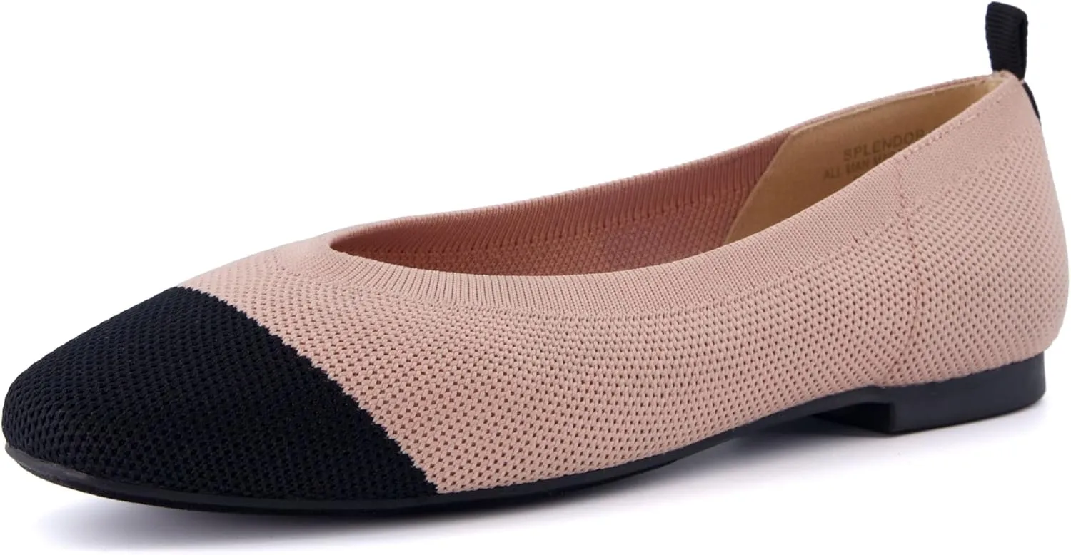 CUSHIONAIRE Women's Splendor Knit Flat with  Memory Foam, Wide Widths Available