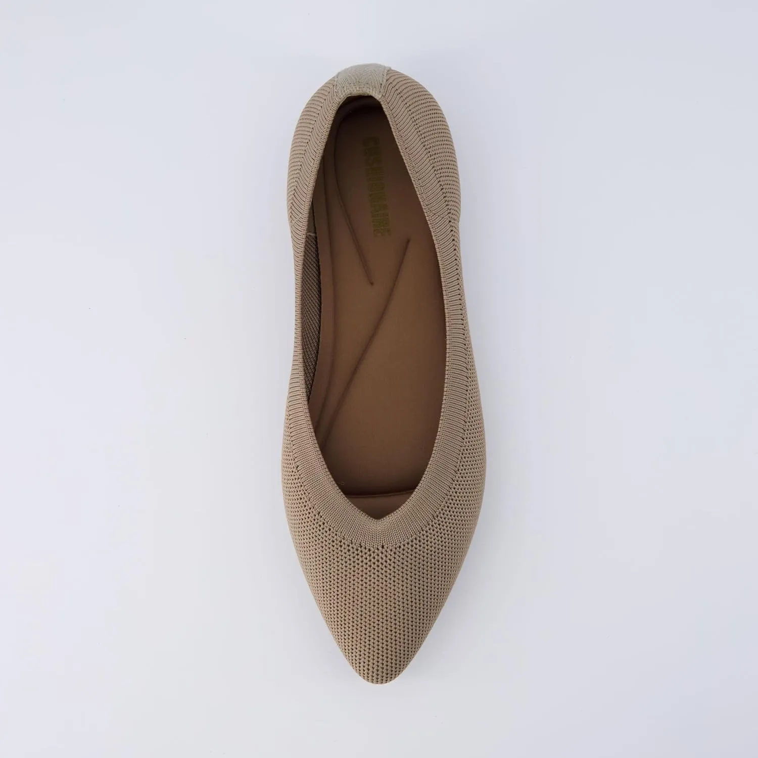 CUSHIONAIRE Women's Surrey Knit Flat with  Memory Foam, Wide Widths Available
