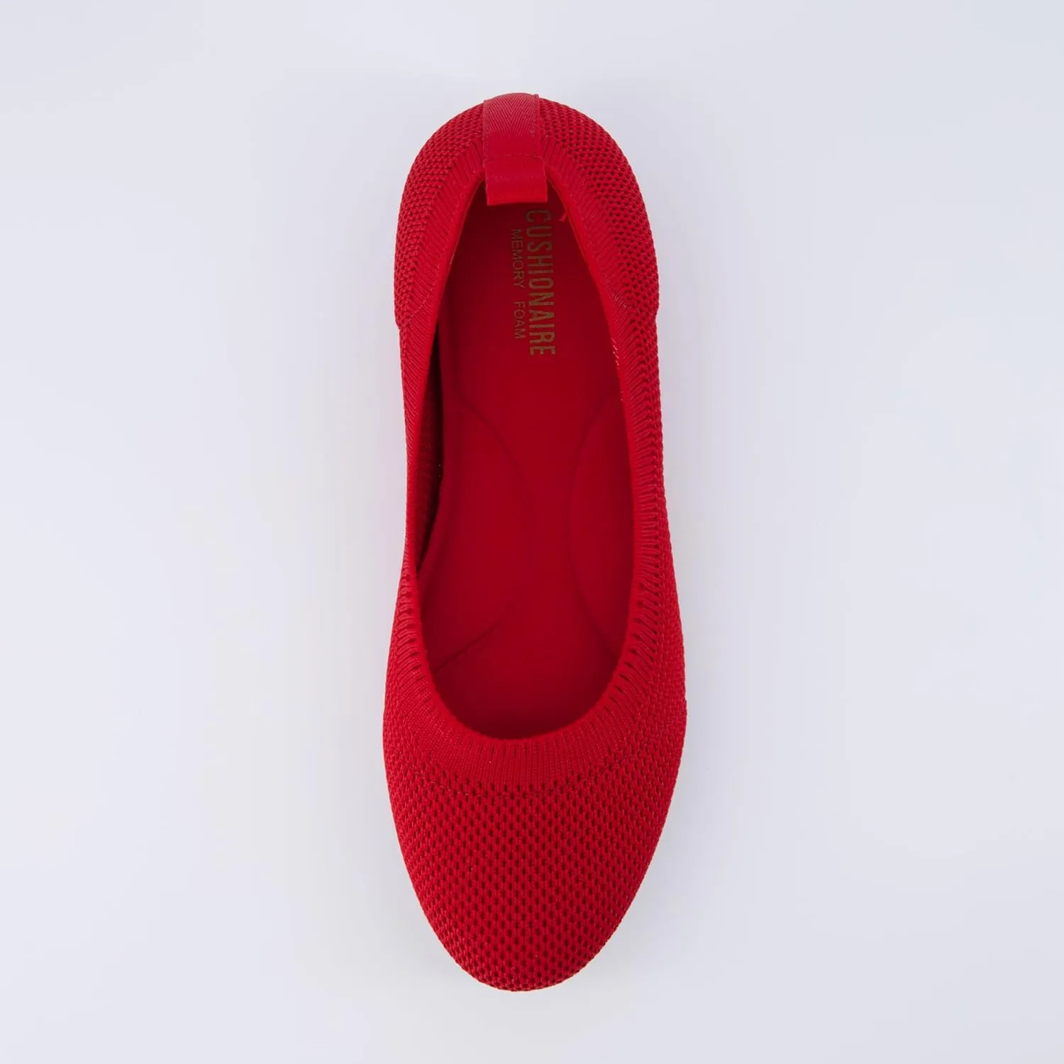 CUSHIONAIRE Women's Whiz Hidden Wedge Knit Flat with  Memory Foam and Wide Widths Available