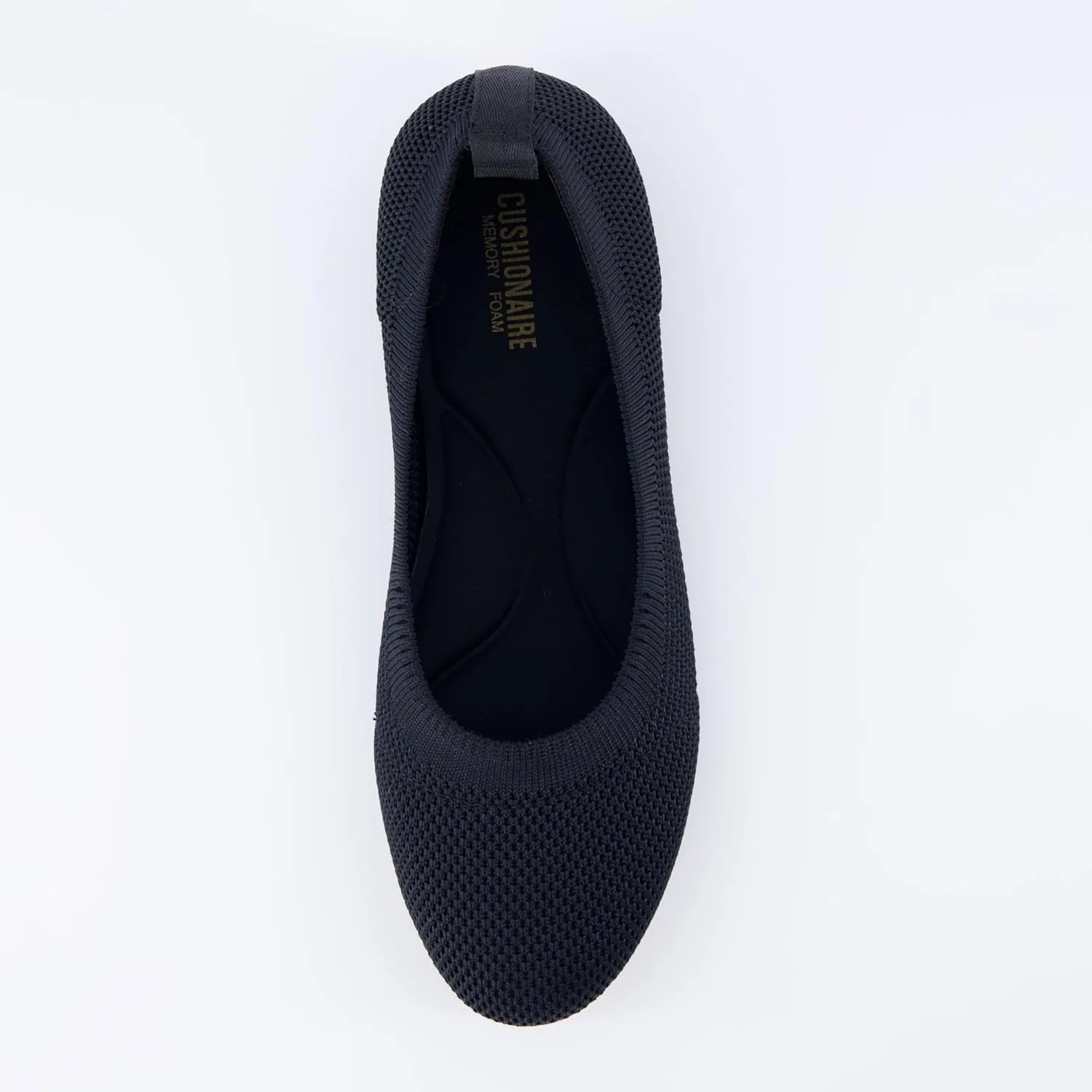 CUSHIONAIRE Women's Whiz Hidden Wedge Knit Flat with  Memory Foam and Wide Widths Available