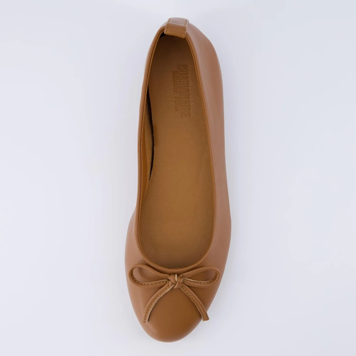 CUSHIONAIRE Women's Windy Hidden Wedge Bow Flat with  Memory Foam and Wide Widths Available