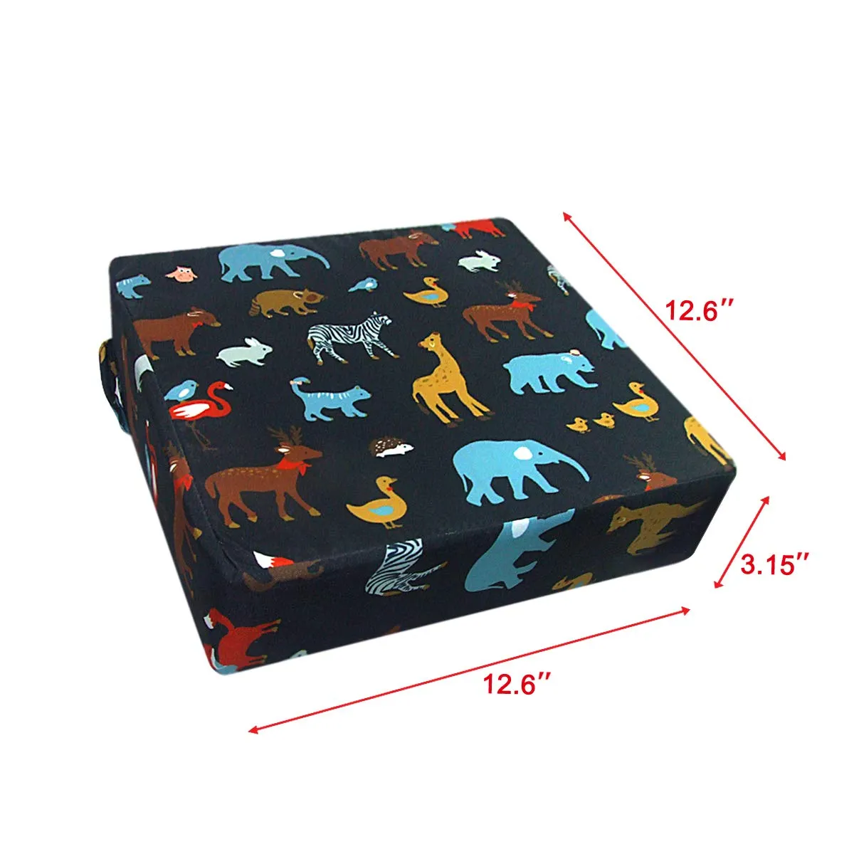 Dining Chair Heightening Cushion Portable Dismountable Adjustable Highchair Booster for Baby Toddler Kids Infant Washable Thick Chair Seat Pad Mat (Black)