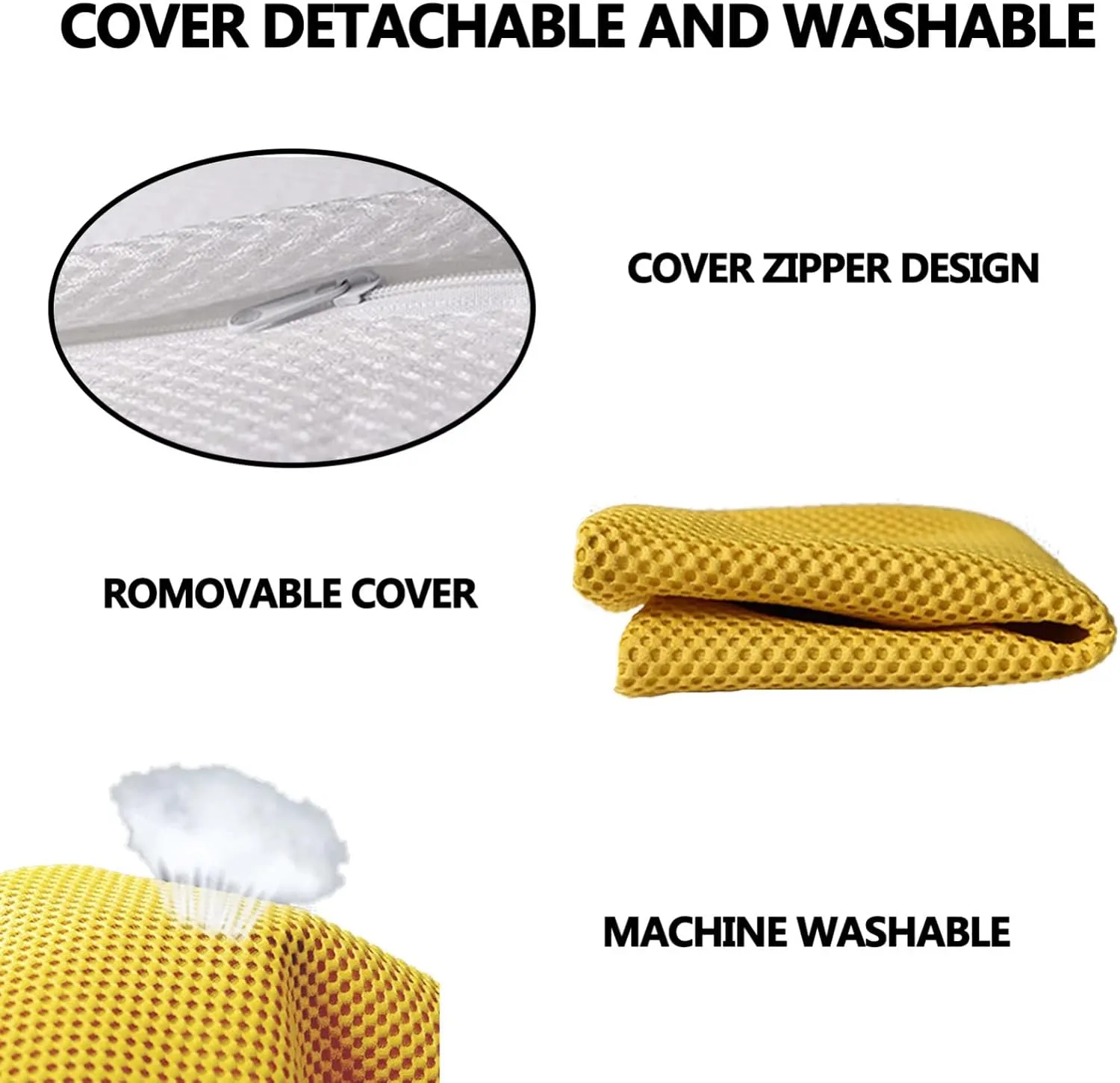 Dining Room Chair Cushion Covers Washable, Chair Seat Cushion Replacement, Summer Breathable Mesh Chair Pads with Ties, U Shaped Kitchen Chair Pads with Anti-Slip Rubber Back Deep Green