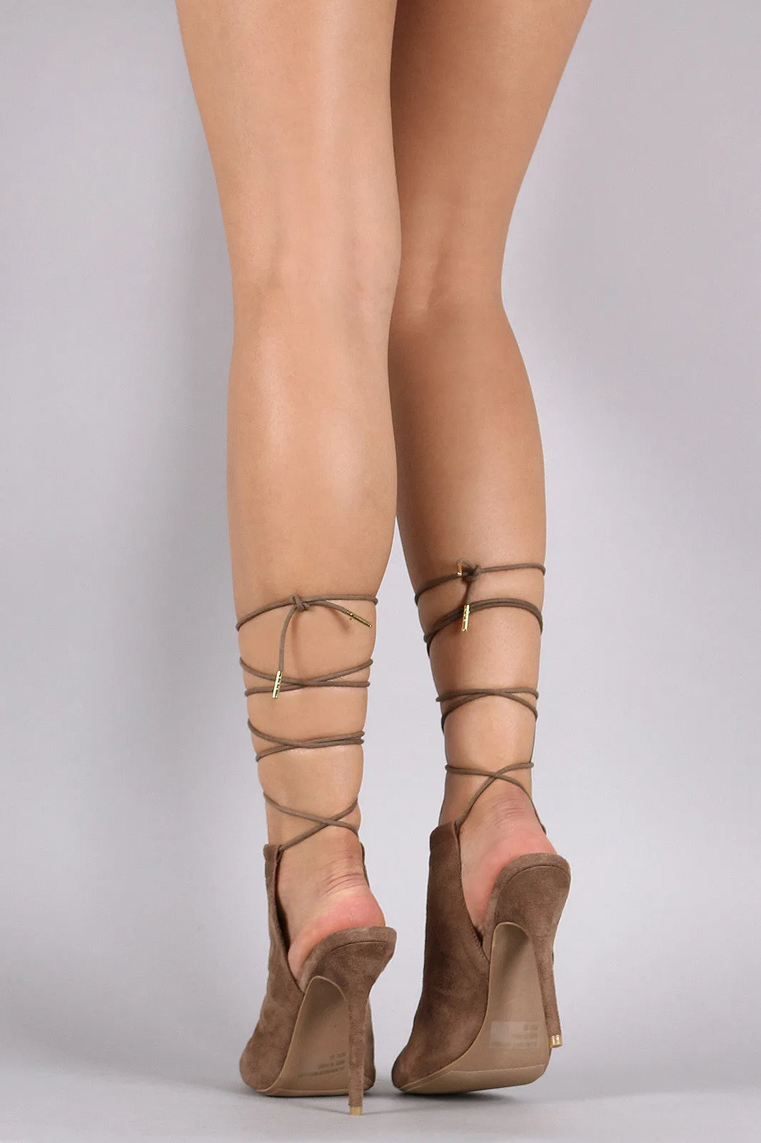 Diva Heel Ankle Expansive variety Toe Tie Wild Peep Mule Suede Winter sale Lounge