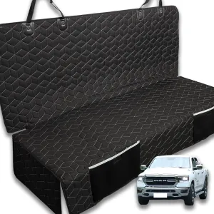 Dog Car Seat Cover for Back Seat, Waterproof Pet Bench Seat Covers for Trucks Ford F-Series/Chevrolet Silverado/Ram/GMC Sierra 600D Heavy Duty Scratch Proof Nonslip Pet Seat Cover for Back Seat Truck