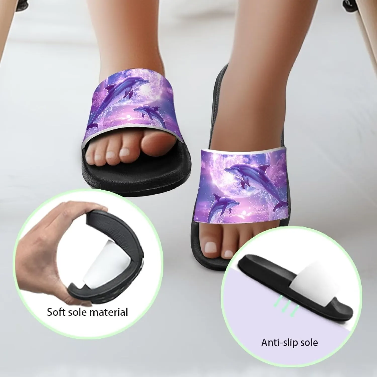 Doojoayie Cute Pet Little Girls Slip On Sandals Wide Fit for Kids Outdoor Play