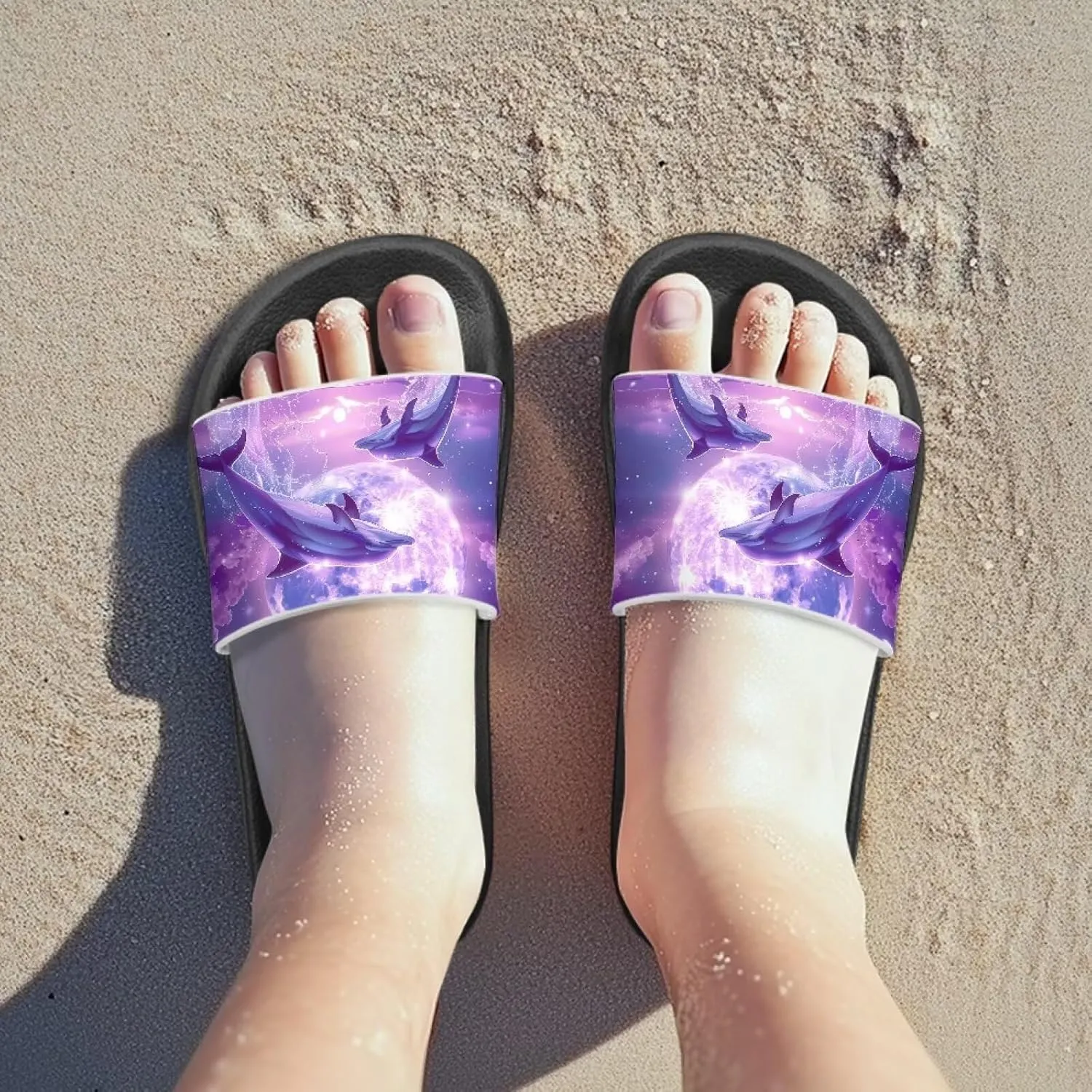 Doojoayie Cute Pet Little Girls Slip On Sandals Wide Fit for Kids Outdoor Play
