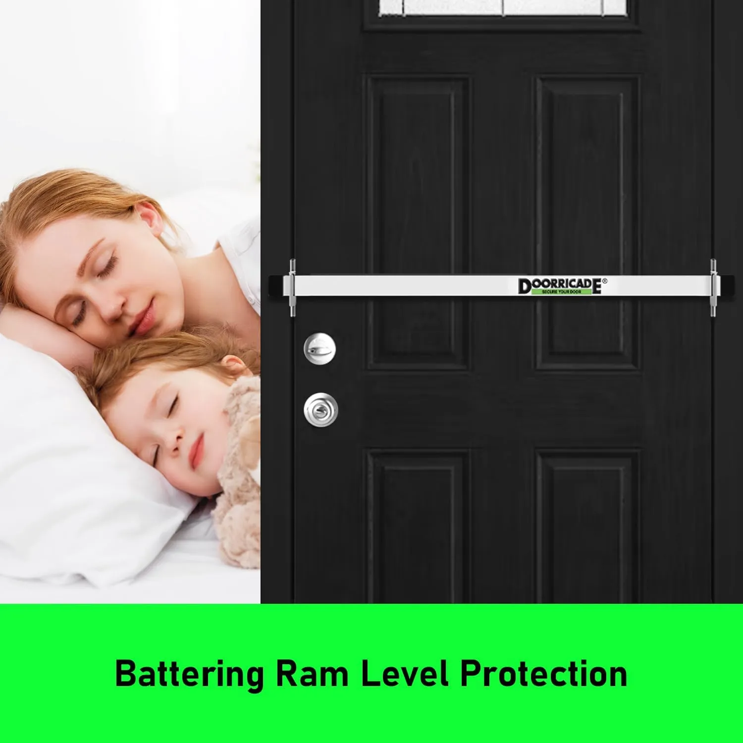 Door Security Bar-by Doorricade-Secure The Entire Width of Your Inward Opening Front Door-Safe Room. Fits Doors 33"-36" Wide.