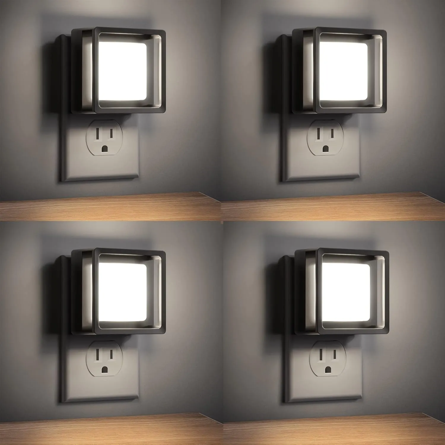 DORESshop LED Night Light, Plug-in [4 Pack], Dusk to Dawn Sensor, Night Lights Plug into Wall for Bedroom, Bathroom, Toilet, Stairs, Kitchen, Hallway, Kids,Adults, Nightlight, Daylight White 5000K…