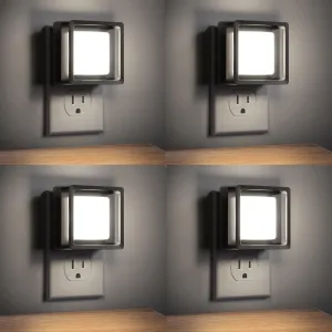 DORESshop LED Night Light, Plug-in [4 Pack], Dusk to Dawn Sensor, Night Lights Plug into Wall for Bedroom, Bathroom, Toilet, Stairs, Kitchen, Hallway, Kids,Adults, Nightlight, Daylight White 5000K…