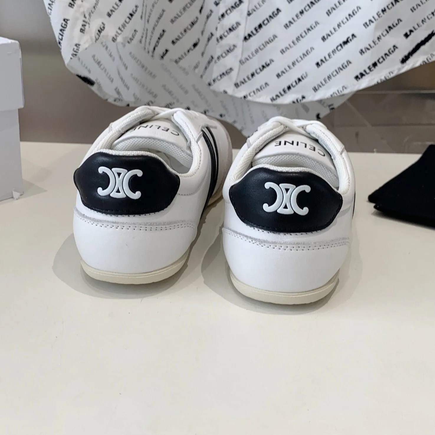 Early access Celine IN OPTIC CALFSKIN & SUEDE WHITE/GREY/BLACK JOGGER SNEAKER Value-for-money CALFSKIN LOW LACE-UP