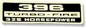 Eckler's Premier Quality Products 50-203387 Chevelle Valve Cover Decal, 396 Turbo-Fire 325 hp,