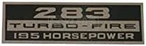 Eckler's Premier Quality Products 85-342042 Nova Valve Cover Decal, 283 Turbo-Fire, 195 HP,