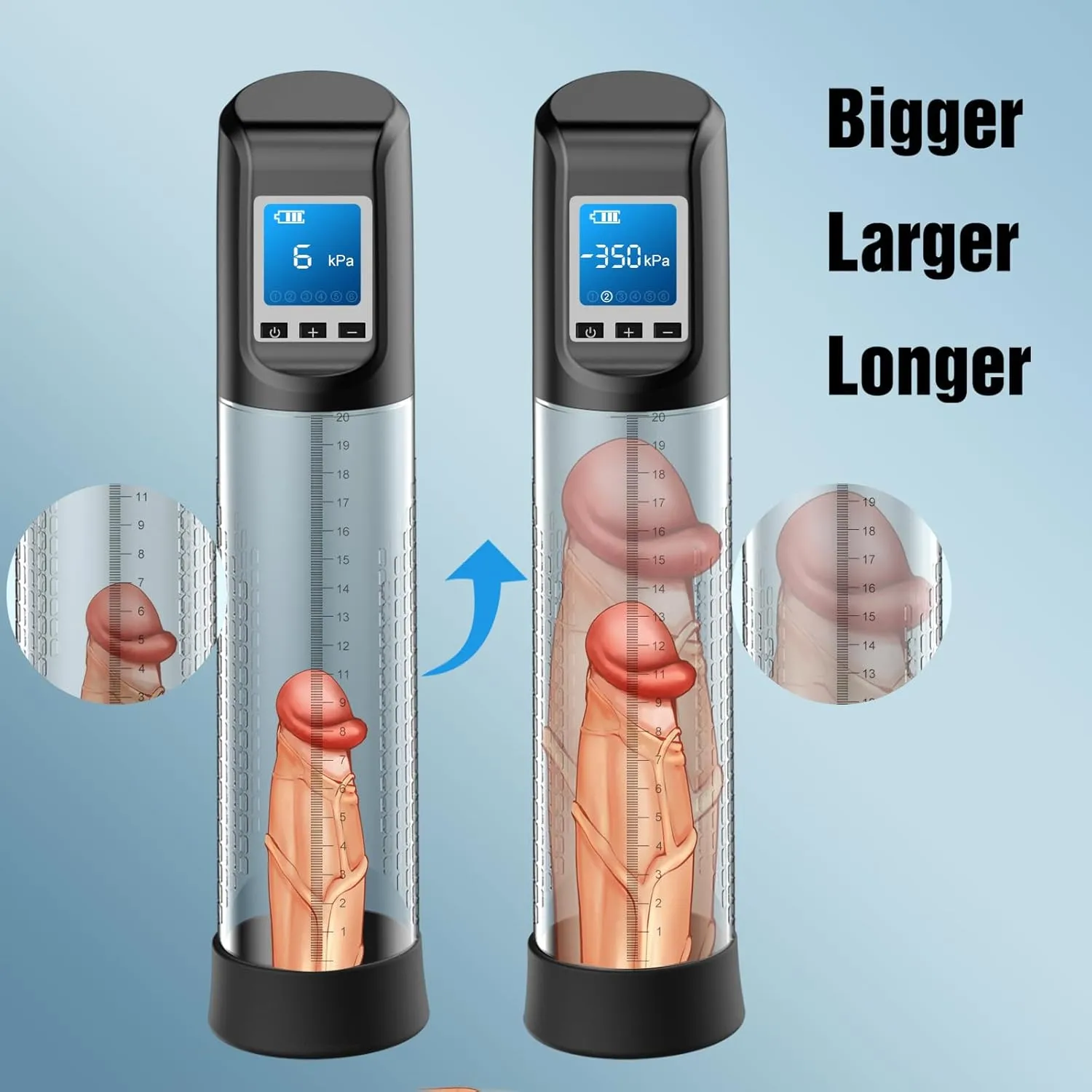 Electric Vacuum Vibrating Penis Pump - 6 Suction & 9 Vibration Intensities with Pocket Pussy, Penis Enlargement Extend Pump with LED Screen, Male Stamina Trainer for Bigger, Stronger Erections