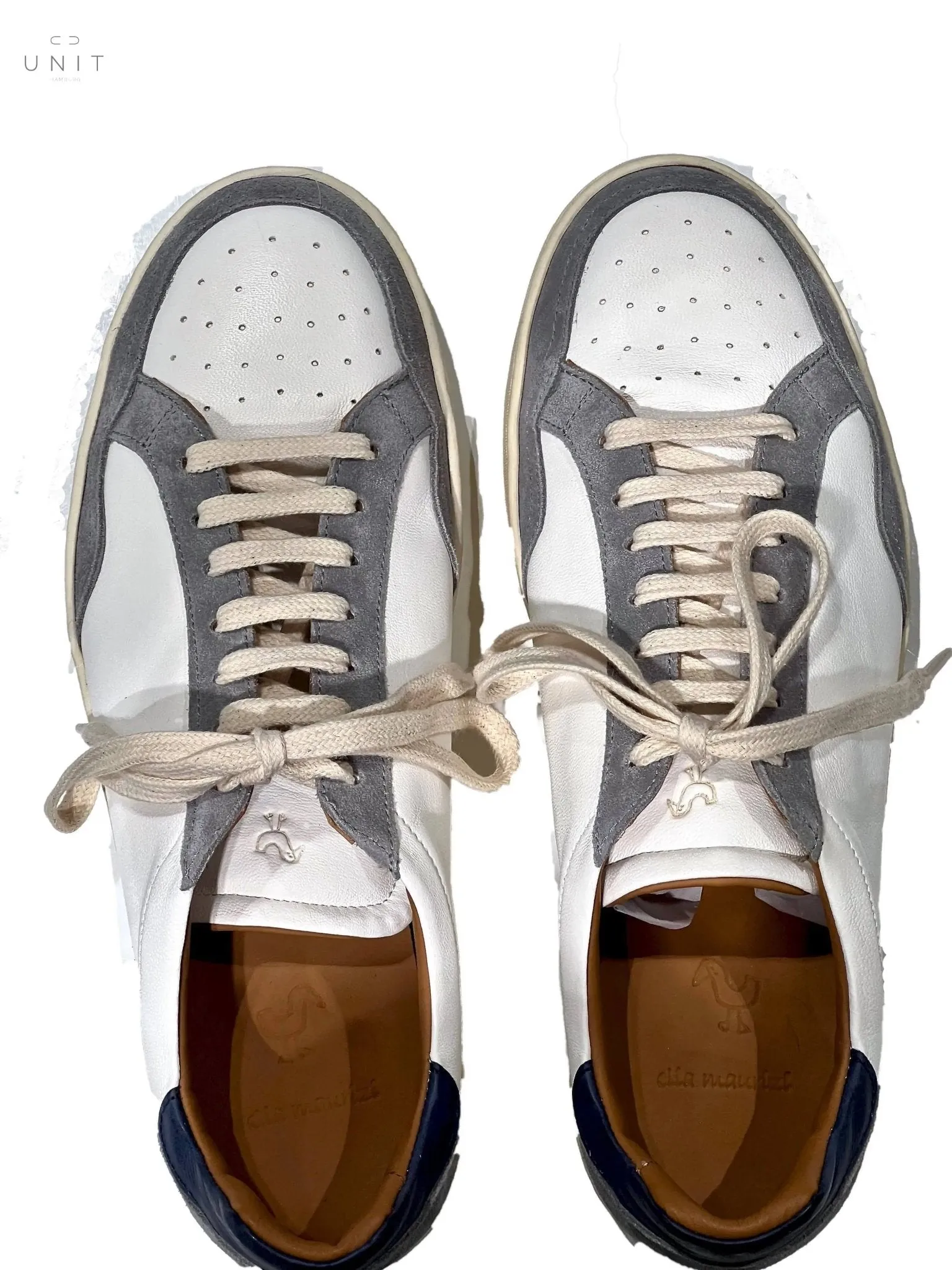 Elia Maurizi, Sneaker Naturkautschuksohle, grau blau